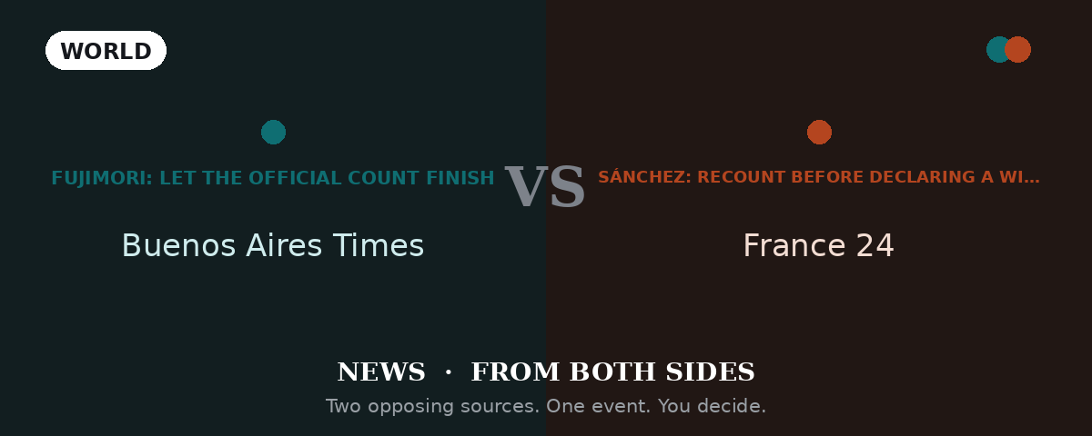 Peru's runoff on a knife edge: count the result, or recount it? Fujimori leads by ~900 votes
